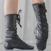 Long Jazz Boots PU Lace Up